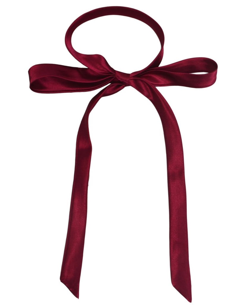 SYAYA Ladies Long Pre Bow Tie Solid Color Bowtie for Women WLJ14 (deep red) - Image 5